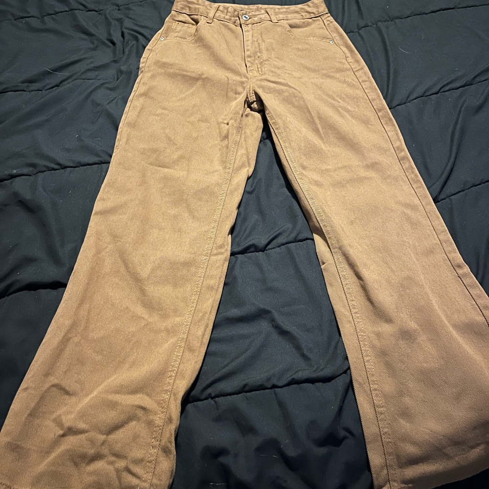 Size 28- Brown wide leg jeans